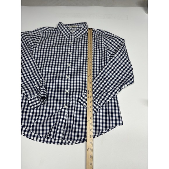 L.L. Bean Wrinkle Free Women's 100% Cotton Gingham Button-Up Shirt Size Petite L - Picture 3 of 8